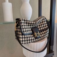 Niche Design Houndstooth กระเป๋าสะพายไหล่ความจุขนาดใหญ่ 2021 V723