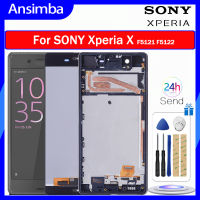 Ansimba Original 5.0 "จอ LCD แบบดั้งเดิมสำหรับ Sony Xperia X F5121ชิ้นส่วนจอสัมผัสแอลซีดีของเครื่องแปลงดิจิทัล F5122พร้อมกรอบอะไหล่สำหรับ SONY X LCD