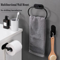 3 set Bathroom Paper Towel Holder Wall Mount Stainless Steel Towel Rack Kitchen Roll Paper Storage Rack Multifunctional Hook