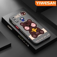 YIWESAN เคสสำหรับ VIVO V11i Z3i Z3ลายการ์ตูนหมีบางเคสโทรศัพท์แบบแข็งมีน้ำค้างแข็งโปร่งใสด้านข้างกรอบซิลิโคนเคสกันกระแทกคลุมทั้งหมดป้องกันเลนส์กล้อง