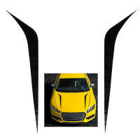 1คู่ PVC Hood หลังคาสติกเกอร์ Racing Sport Decal Stripe Graphic Trim สำหรับ Universal รถบรรทุก SUV Black