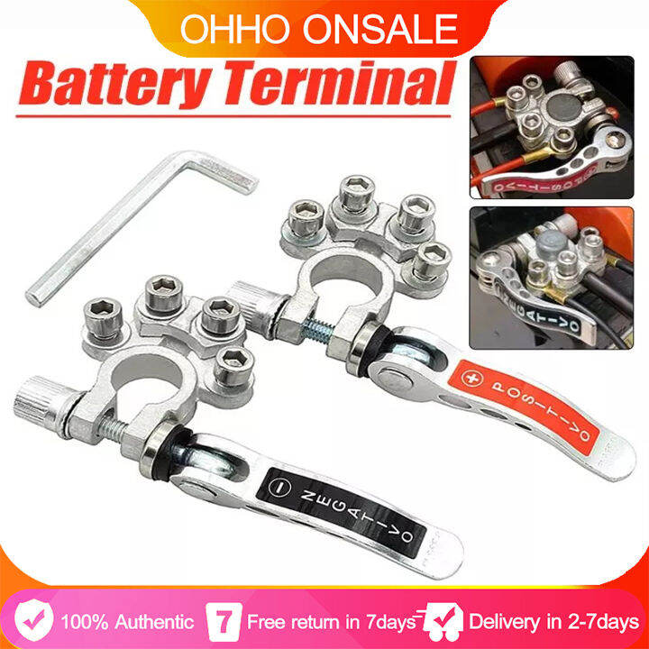 🔝Original+24hours delivery 2Pcs Car Battery Terminals Wire Cable Clamp