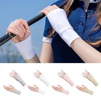 Ice Half Finger Gloves Golf Glove Sun UV Protector Golf Open Fingered Ice Silk Sunscreen Half Cool And Breathable For Women