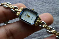 นาฬิกา Fashion มือสองญี่ปุ่น Nicolet ระบบ QUARTZ ผู้หญิง ทรงสี่เหลี่ยม กรอบดำ หน้าขาว หน้าปัด 18มม. สายสแตนเลส ใช้งานได้ปกติ สภาพดี ของแท้ ไม่กันน้ำ