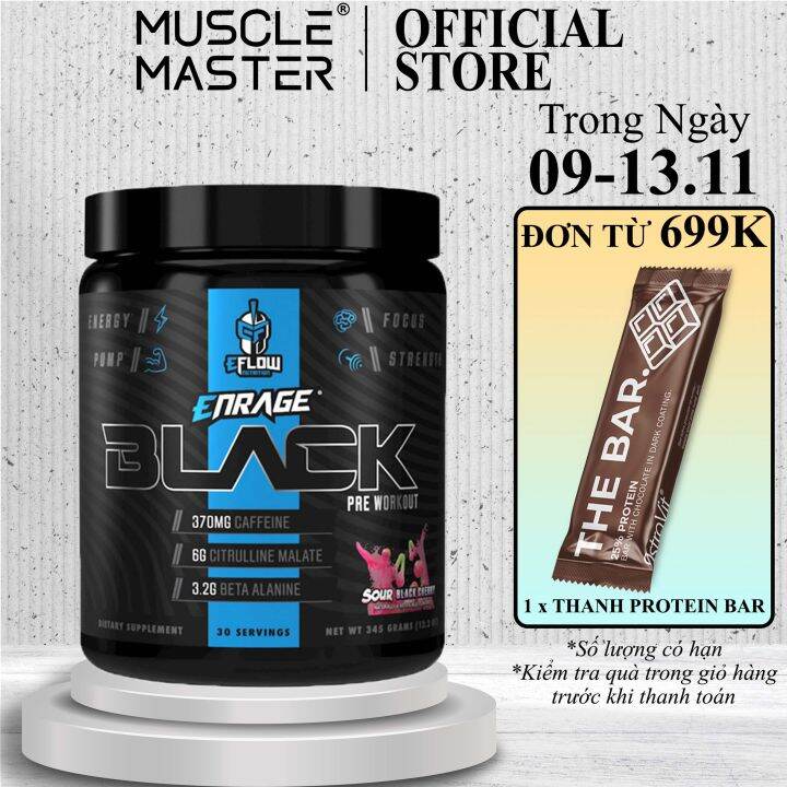 Pre Workout Tăng Sức Mạnh Và Thể Lực EFLOW ENRAGE BLACK 30 Lần Dùng