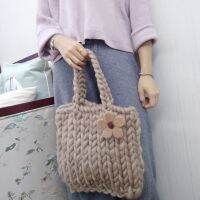 Youda Winter Bags of Women Korean Style Hand woven Thick Wool Bag Sweet Tote Handbags Fashion All match Small Square Pack