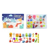 Fidget Toy Box Gift Merry Christmas Countdown Calendar 24 Days Fidget Toys Kit For Children Antistress Set Popete Toys Pack