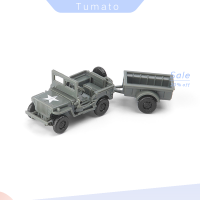 Tumato รถจี๊ปรุ่น1:72 WII WII WII WII Willys ถังแขวน8Cm รถยนต์ทหารของเล่นโมเดลประกอบรถ