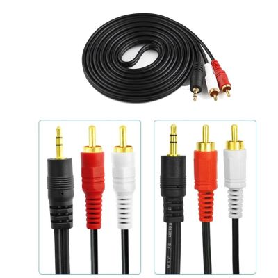 1.5m 5 FT Y 3.5mm Male Plug To Dual 2RCA Jack Cable Stereo PC Audio Splitter Aux For Laptop MP3 Player CD Player To HiFi Audio Cables