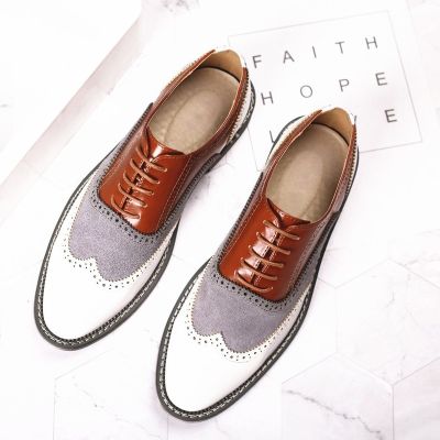 Brcchenxi Brand Size 39-48 Fashion Mens Leather Shoes Wedding Business Dress Nightclubs Oxfords Breathable Working Lace Up Shoes