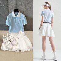 South Cape Womens Golf Clothin 23 New Set Sports High Quality Breathable Polo T-shirt TopS With Pleated Skirt Umbrella Skirt