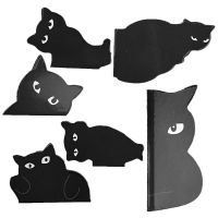 6pcs Black Cute Cat Bookmark For Books Cute Cartoon Magnetic Page Clips Book Marker Unique Reading Gift And Book Accessories