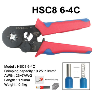 Tubular Terminal Crimper HSC8 6-6 0.25-6mm 23-10AWG &amp; HSC8 6-4 0.25-10mm 23-7AWG Electrical Crimping Pliers Hand Tools Set