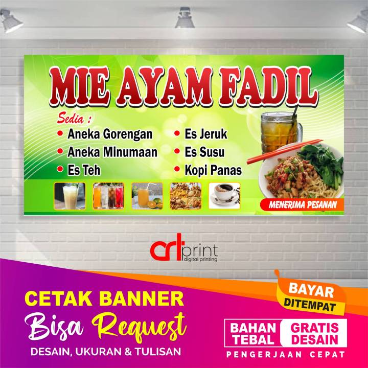 Cetak Spanduk Mie Ayam Banner Warung Mie Ayam Bisa Request Custom Lazada Indonesia 5702