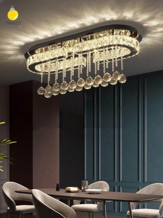 Pagazzi 2023Led Crystal Ceiling Lamp Restaurant Luxury Silver Ceiling