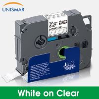 Unismar ริบบิ้นสีขาวบน TZ-135ใส,ฉลากลามิเนต12มม. เทปสำหรับบราเทอร์135 TZ สำหรับ Brother PT-D210เครื่องพิมพ์ฉลาก H110