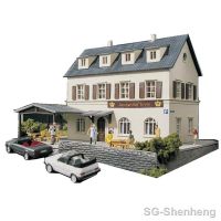 Abs Assemble New HO Scale 1:87 Train Town Hotel Architectural Model Railway Sand Table Scene Matching Diorama Layout