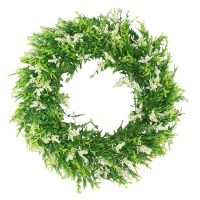 Artificial Lavender Flower Wreath Front for Wedding Party Indoor Outdoor Wall Window Garden Home Decor