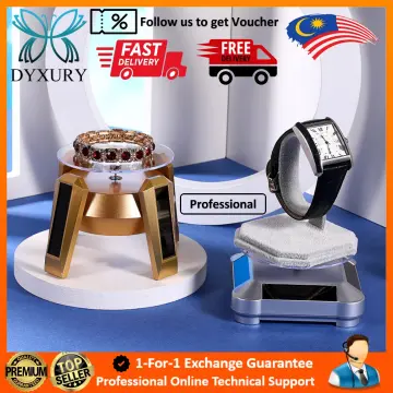 Electric Rotating Display Stand, Degree Turntable Jewelry Holder for Golden