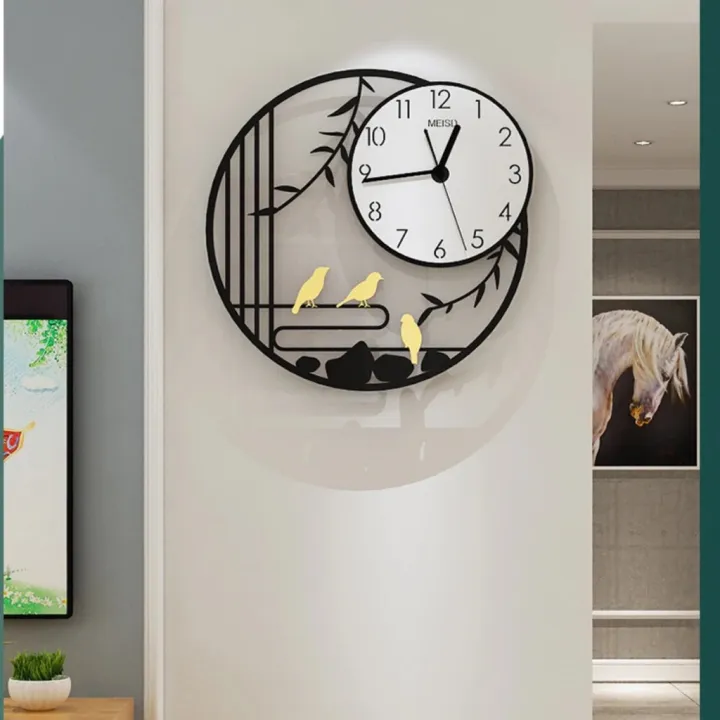 Đồng hồ treo tường hiện đại ☘️KHÔNG CẦN KHOAN TƯỜNG ☘️ Trang trí phòng khách sang trọng ☘️ Kèm pin và bộ kim thay thế ☘️