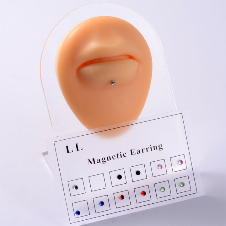 lowest-price-mh-12ชิ้นต่างหูแม่เหล็กเจาะกระดูกอ่อนแหวนจมูกไม่เจาะเครื่องประดับ