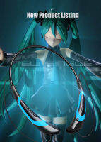 หูฟังบลูทูธคอ-สเตอริโอกีฬาหูฟังลดเสียงรบกวนพร้อมไมโครโฟนคอสเพลย์ Hatsune Miku Alat Dengar