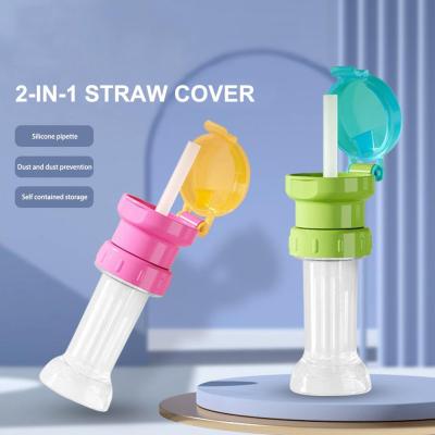 Reusable Mineral Water Lid With Straw Cover Food-Grade Eco-Friendly Lid Supply Straw Portable Drinking Z1J2