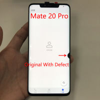 หน้าจอแสดงผลตำหนิ6.39นิ้วของแท้100% สำหรับชิ้นส่วนจอสัมผัสแอลซีดีของเครื่องแปลงดิจิทัล Huawei Mate 20 Pro Mate20อะไหล่ซ่อม Pro