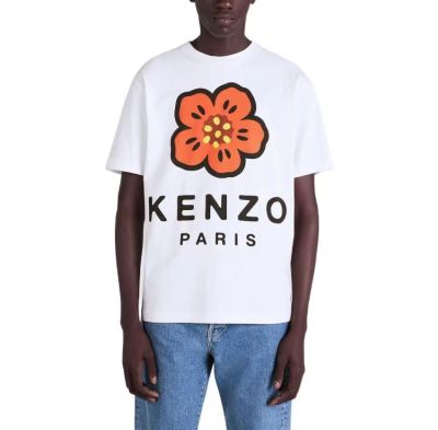 KENZO ผู้ชายและผู้หญิง BOKE ดอกไม้ Nigo Begonia ดอกไม้ลำลองพิมพ์เสื้อยืดแขนสั้น