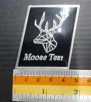 Pate Volvo งาน อลูมิเนียม บาง 4*4 cm moose test