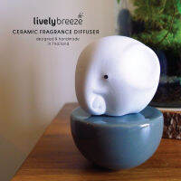 LIVELY BREEZE Gray Elephant Ceramic Fragrance Diffuser เซรามิคกระจายกลิ่นหอมรูปช้างสีเทา