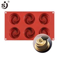 SJ 6Cavity Silicone Mousse Cake Mold Rose Chocolate Mould Decorating Silicon Mold Cake Decoration Tool Bakeware