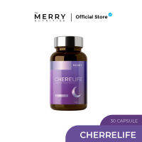 Merry Cherrelife  Night Complex : วิตามินเพื่อการนอนหลับ เพิ่มคุณภาพการนอน (PharmaGABA , Tart Cherry ,L-Theanine , Niacinamide ,B6) 1 กระปุก x 30 Capsule [รวม 30 Capsule]