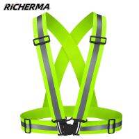 High Visibility Reflective Strap Adjustable Reflective Safety Vest Highlight Elastic Strip For Running Cycling Motorcycle Gear