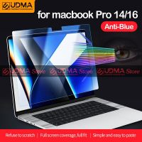 UDMA ปกป้องหน้าจอสำหรับแสงสีฟ้าป้องกันแสงสีฟ้า Macbook Pro 14 16 A2442 2485 (M1โปรแม็กซ์) HD 5K(4K) ฟิล์มติดแล็ปท็อปกระจกยืดหยุ่น