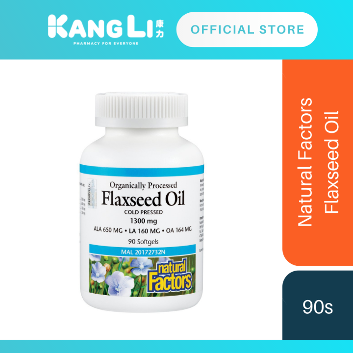 Natural Factors Flaxseed Oil 1300mg 90s (EXP 31/3/2023) Lazada