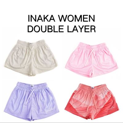 Inaka Shorts Women Double Mesh Shorts Basic Colors GYM Graphic Inaka Power Shorts For Women