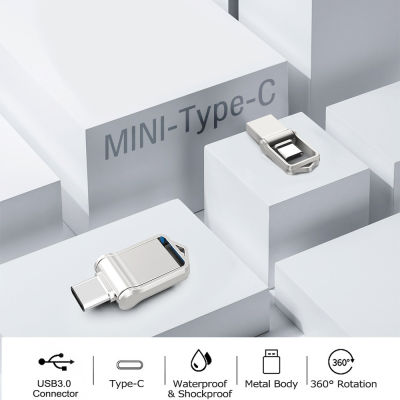 Hot TOPESEL Mini 32GB 64GB 128GB Type C Ultra Dual USB 3.0แฟลชไดรฟ์ Memory Stick Thumb Drive U Disk