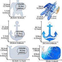 เต่าปลาวาฬ Anchor รูปร่างถาดอีพ็อกซี่เรซิ่นซิลิโคนแม่พิมพ์สำหรับให้บริการคณะกรรมการแผ่นเสียงแขวนผนัง Diy ทำ F AUX อาเกตถาด