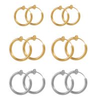 【YP】 6pcs Retractable Clip Hoop Earrings Non Piercing Fake Septum Faux Rings