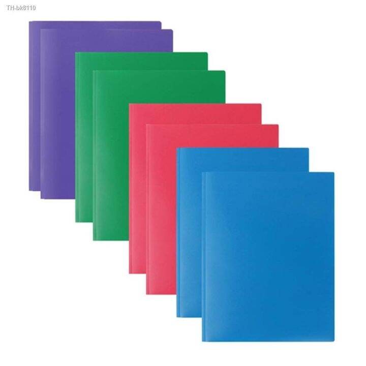 8pcs-plastic-folders-with-pockets-and-prongs-heavy-duty-plastic-folders-with-pockets-letter-size-assorted-in-8-colors