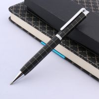 luxury High quality Silver lattice Smooth velvet Frosted line black Silver Metal Ballpoint Pen Stationery Office Supplies Pens