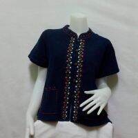 เสื้อหม้อฮ้อม พอกสี แขนสั้น