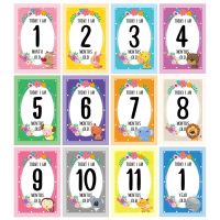 12 Pcs Baby Milestone Photo Sharing การ์ด0-12เดือนเด็ก1st ปีหน่วยความจำ Photo Props ทารกแรกเกิดของขวัญ