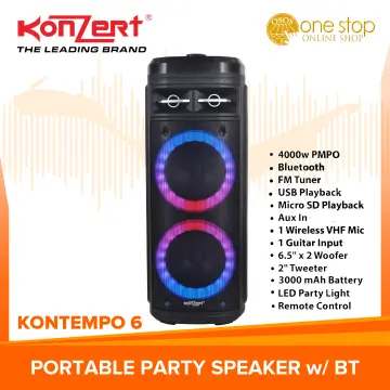 Speaker Fsportable Bluetooth Speaker With Usb/aux, Vhf Mic, Bt 5.0, 10