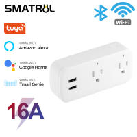 SMATRUL Tuya /Smartlife Wifi ช่องเสียบ Usb อัจฉริยะ,16A US ปลั๊กอะแดปเตอร์แอปรีโมทคอนโทรลพอร์ตชาร์จการขยายซ็อกเก็ตตัวจับเวลารองรับการควบคุมด้วยเสียงสำหรับ Google Home Alexa Tmall Genie