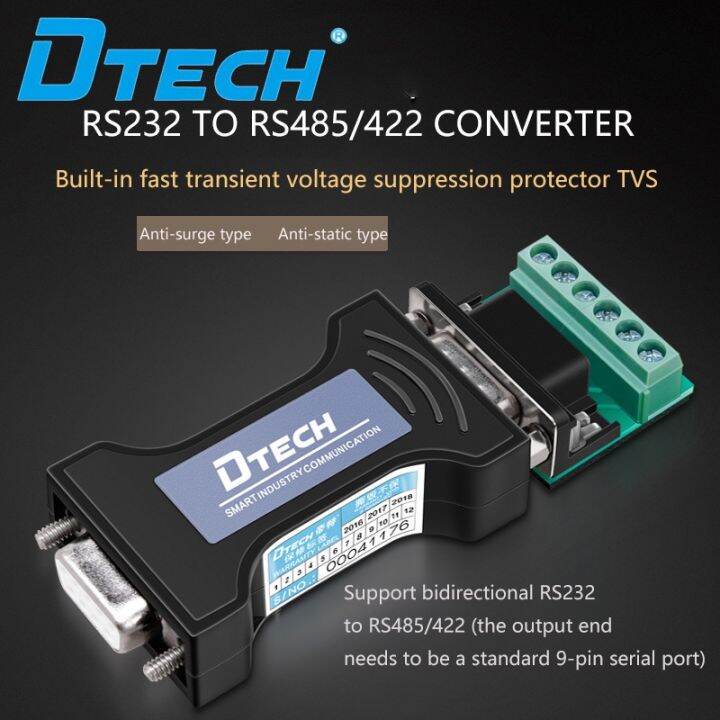 DTECH RS232 To RS485/RS422 Converter Lightning Protection Surge