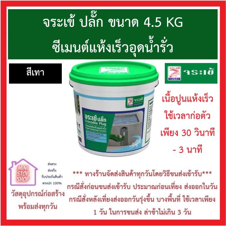 จระเข้ ปลั๊ก ซีเมนต์แห้งเร็วอุดน้ำรั่ว ขนาด 4.5 กิโลกรัม (สีเทา) ***ส่งด่วนทุกวัน