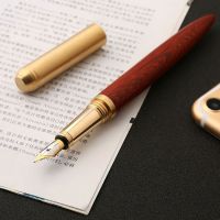 Brass ebony wooden fountain pen retro spiral pen cap internet celebrity business office signature pen writing ink pen lettering