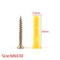 20 pcs M6 * 30 มม. M8 * 40 มม. สกรูขยาย Fastener พลาสติก Anchor Wall ท่อพลาสติก Nylon Expansion Bolt พลาสติกขยายหลอด-g0g